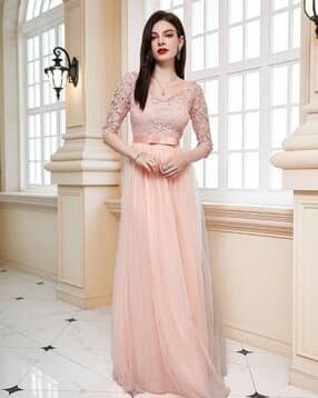 divawalk Women Lace Fit & Flare Dress with Belt-picture-4
