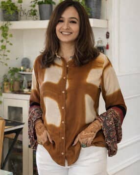 indie picks Bandhani Print Geometric Shirt-picture-16