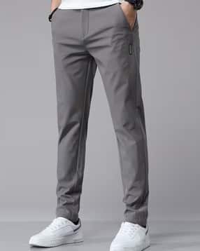 poshax Men Relaxed Fit Flat-Front Trousers-picture-39
