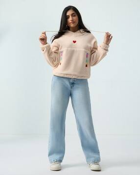 the souled store Women Applique Regular Fit Hoodie-picture-28