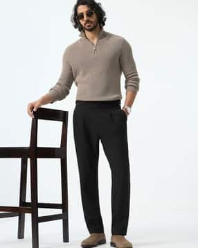 the souled store Gurkha Pants Jet Black|The Souled Store  - Men Relaxed Fit Pleated Trousers-picture-13