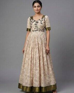 nyrika Women Printed Round-Neck Gown Dress-picture-23