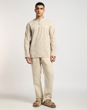 samav Men Warli Print Cotton Short Kurta-picture-20