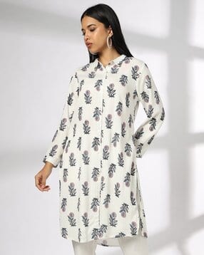 fusion Women Floral Print Straight Kurta-picture-41