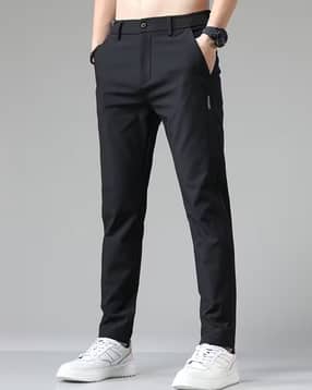 poshax Men Relaxed Fit Flat-Front Trousers-picture-10