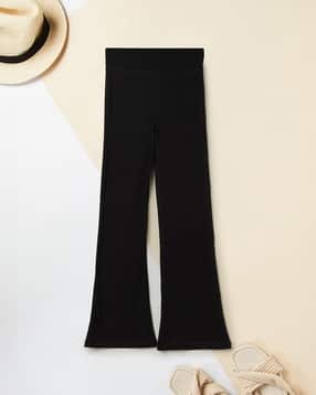 Girls Solid Skinny Flared Leggings