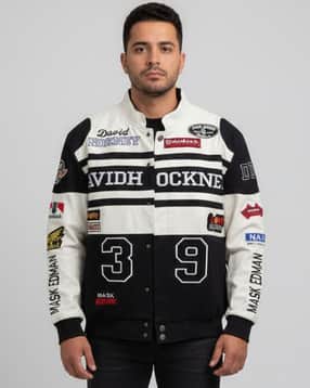 divawalk Men Typographic Print Regular Fit Bomber Jacket-picture-31