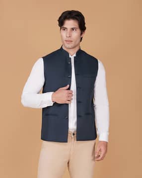 Men Regular Fit Nehru Jacket-image-20