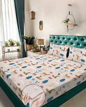 Cotton Double Bedsheet with 2 Pillow Covers-image-36