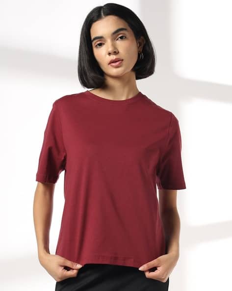 RIO BASIC Women Relaxed Fit Crew-Neck T-Shirt