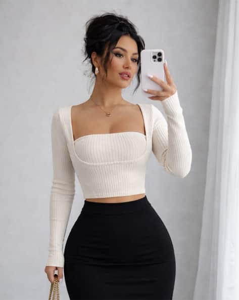 WANQUILA Women Ribbed Slim Fit Top