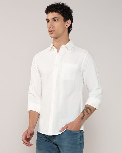 LEE COOPER Men Regular Fit Cotton Shirt with Patch Pocket deal from ajio LEE COOPER Men Regular Fit Cotton Shirt with Patch Pocket deal from ajio
