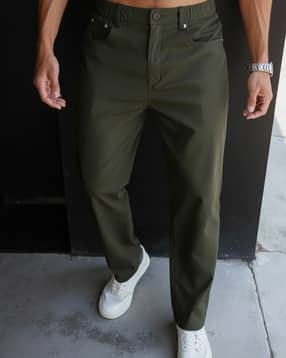 poshax Men Relaxed Fit Flat-Front Trousers-picture-49