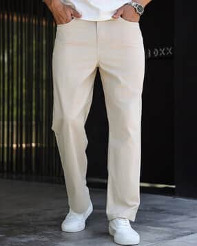 poshax Men Relaxed Fit Flat-Front Trousers-picture-11