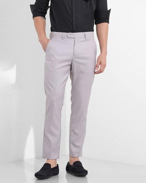 The Indian Garage Co Men Slim Fit Flat-Front Trousers
