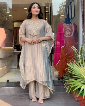 svaraa Women Embroidery A-line Kurta Set-picture-17