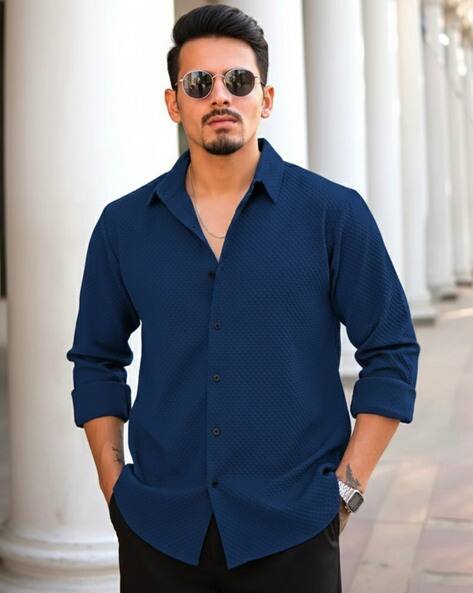 Alpha Tribe Men Regular Fit Full-Sleeve Shirt