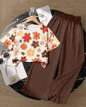 tior Girls Floral Print Top & Palazzos Set-picture-17