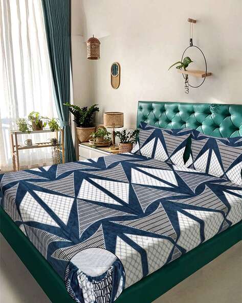KLOTTHE Cotton Double Bedsheet with 2 Pillow Covers