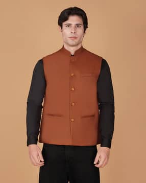 Men Regular Fit Nehru Jacket-image-43