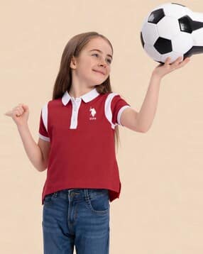 u.s. polo assn. Girls Cotton Regular Fit Top-picture-21