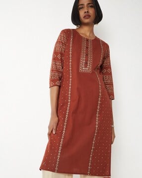 max Women Embroidered Straight Kurta-picture-28