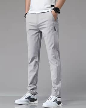 poshax Men Relaxed Fit Flat-Front Pants -picture-42