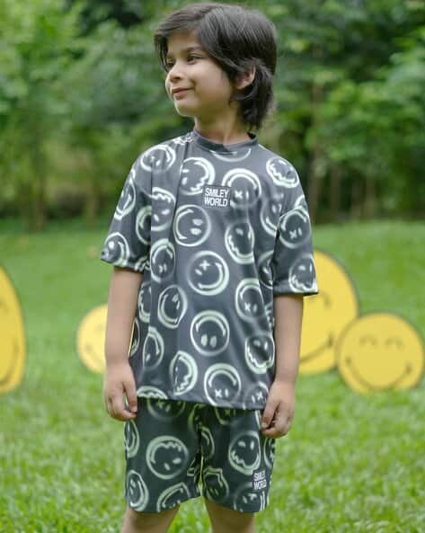 Nap Chief Boys Smiley Print Shorts & T-Shirt Set