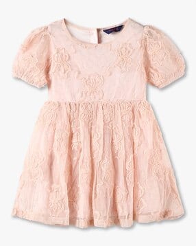 kg frendz Girls Floral Embroidered Fit & Flare Dress-picture-48