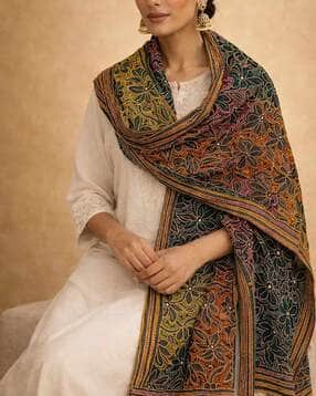 kantha loom Women Floral Pattern Stole -picture-32