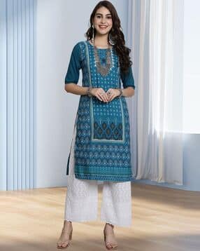 popmantra Women Floral Print Straight Kurta-picture-36