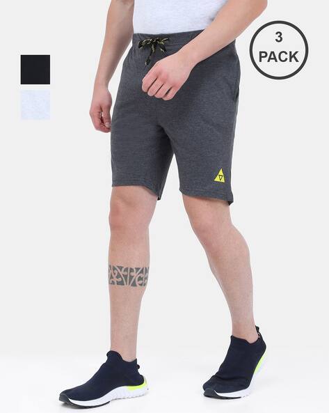 Ardeur Men Pack of 3 Logo-Embossed Regular Fit Shorts with Slip Pockets