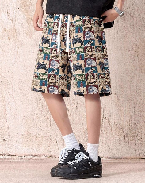 POSHAX Men Printed Regular Fit Shorts with Insert Pockets