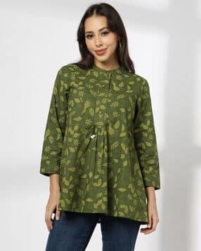 Women Printed Mandarin-Collar Kurta-image-37