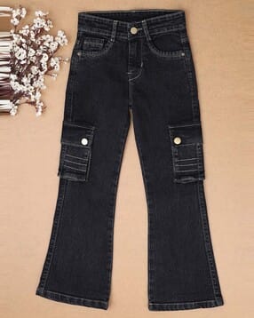 v-mart Girls Mid-Rise Flat-Front Cargo Jeans-picture-27
