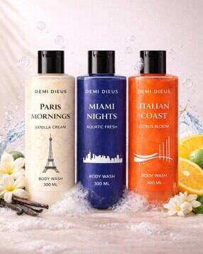 DEMI DIEUS Set of 3 PARIS MORNINGS | ITALIAN COAST | ITALIAN COAST Fragrant Body Wash
