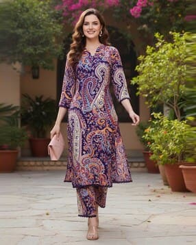 Women Printed Straight Kurta Set-image-28
