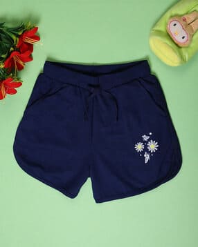 v-mart Girls Floral Print Mid-Rise Regular Fit Hot Pants-picture-44