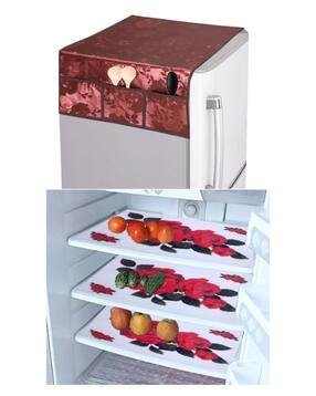 Printed Waterproof Fridge Top Cover with Anti-Slip Shelf Mats -image-13