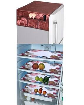 crosmo Printed Waterproof Fridge Top Cover with Anti-Slip Shelf Mats -picture-39