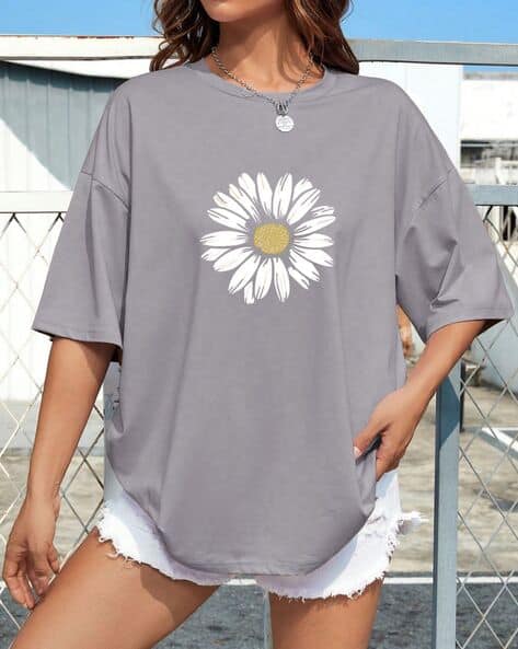 Women Printed Oversized Fit T-Shirt