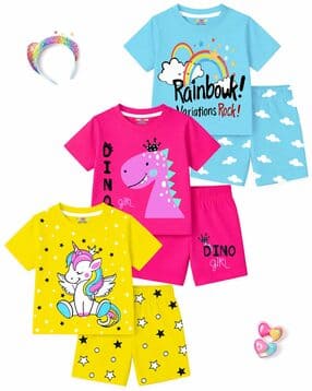 kuchipoo Girls Printed Shorts with Top-picture-38
