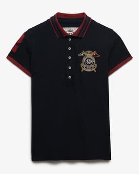 Heritage Slim Fit Crest Polo T-Shirt-image-3