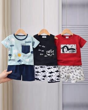 lofn Boys Pack of 3 Graphic Print T-Shirts with Shorts -picture-45