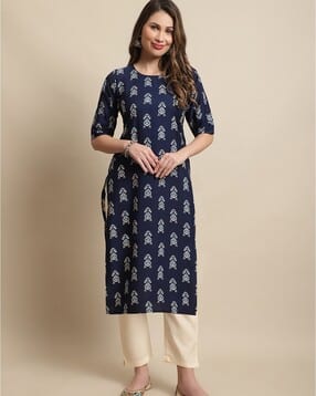 popmantra Women Floral Print Straight Kurta-picture-27