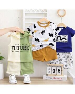 Boys Cartoon Shorts T-Shirt Set-image-37