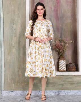 aurelia Women Floral Print A-Line Kurta-picture-36