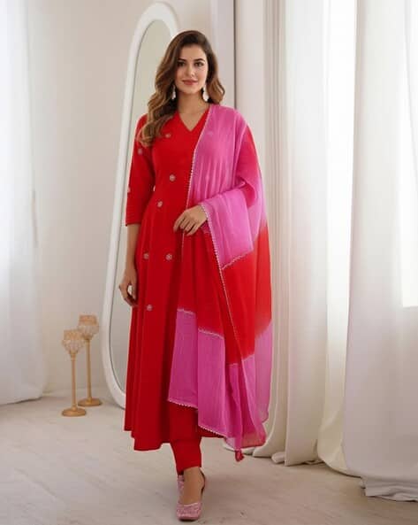 ANNI DESIGNER Women Embroidered Anarkali Kurta Set