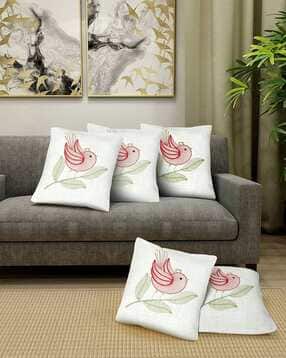 klotthe Set of 5 Embroidered Cushion Covers 12" x 12"-picture-13