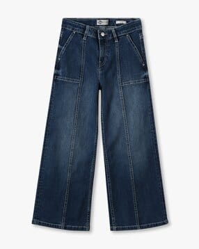 lee cooper Boys Lightly Washed Wide-Leg Stretchable Jeans-picture-15